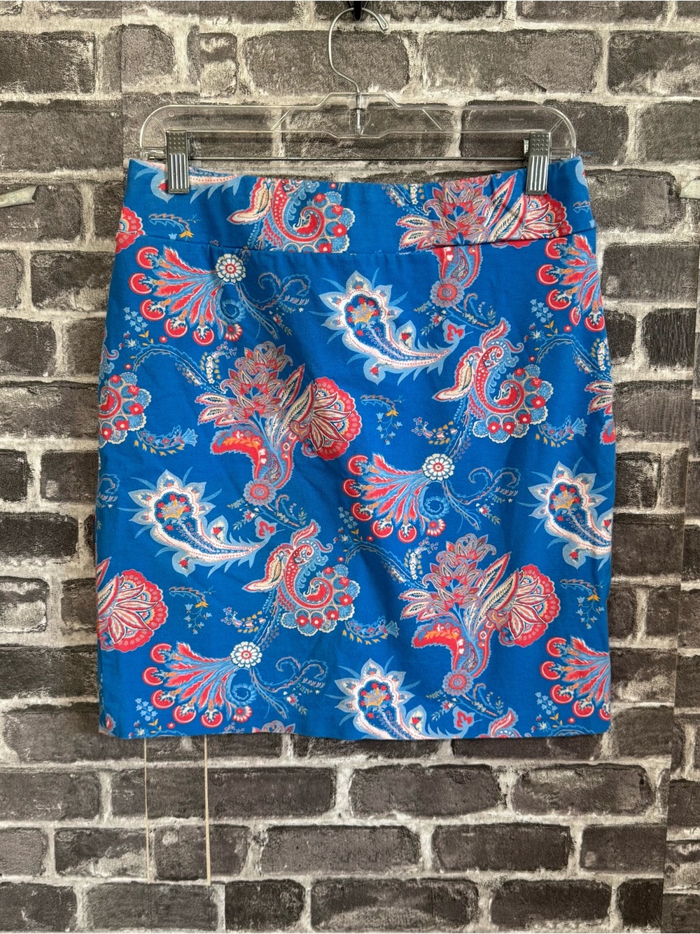 J. McLaughlin mini skirt Blue pink white floral print